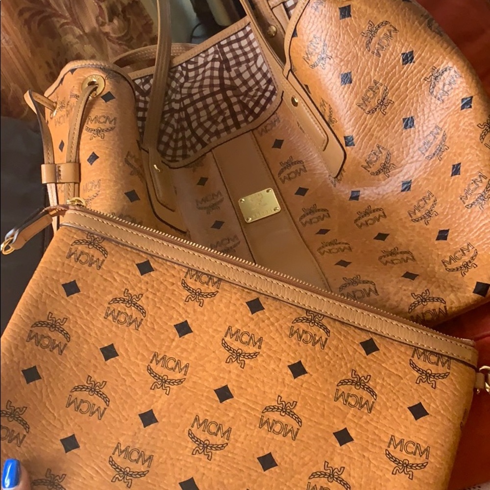Beige Mcm tote